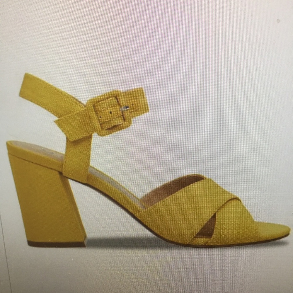 Unisa yellow fabric heels